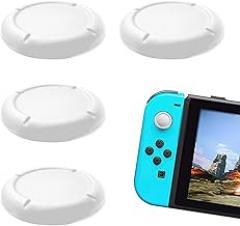 Replacement Joystick Switch Cap Protector Thumbsticks for Switch/Lite Protective Accessories Silicone Joystick 3D Grips Caps (B:4pcs White)
