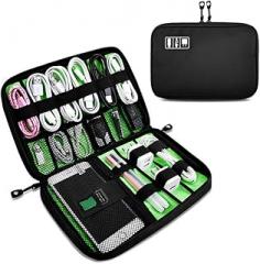 OrgaWise Electronics Organizer, Electronic Accessories Bag Travel Waterproof for iPad Mini, Kindle, Hard Drives, Cables, Chargers