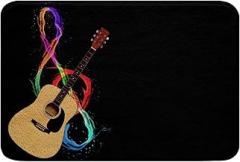 Guitar Bathroom Rug Rainbow Msical Notes Bath Mat Non Slip,Rock Music Bathroom Decor Rugs Electronic Guitar Door Mat for Boys Bedroom Soft Absorbent Fleece Area Rug Carpets 16x24 Inch