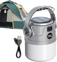 Camping Light, Rechargeable Led Camping Lantern, Solar Tent Light, 3.9x7.36 Inches, Abs, Electronic Components, Rechargeable for Hiking, Working and Activities