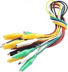 10PCS Multicolor Test Leads Wire with Alligators Clip 50cm High Conductivity for Electronics Testing and Circuit Project