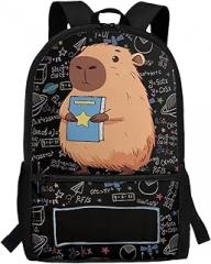 Rnyleeg Personalized Capybara Backpack for Boys Add Your Name Boys Backpack Ages 6-8 8-10 10-12 Primary School Bag for Teenagers Travel Rucksack