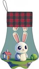 HCVXBSA Electronic Rabbit Charming Christmas Stocking | Large Knit Stockings for Festive Decor | Personalized & Traditional Design