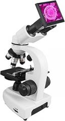 30x Maginfication Binocular Compound Microscope with USB Electronic Eyepiece and 100pcs Blank Slides for observing Live Blood,30000x