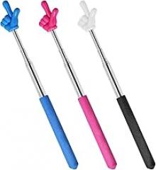 3 Pack Telescoping Teachers Pointer - Versatile Retractable Hand Pointers for Teaching and Presentations - Extendable to 21.7 Inches - Blue + Black + Pink