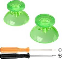 eXtremeRate Clear Light Green Replacement 3D Joystick Thumbsticks, Analog Thumb Sticks with Cross Screwdriver for Nintendo Switch Pro Controller - Controller Without