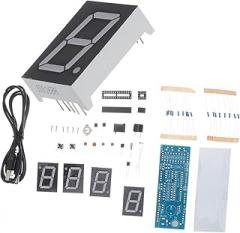 Alipis Scm Led Digital Clock Kit with Microchip Components DIY Assembly Electronic Clock for Home and Office Easy to Use Red Color Includes Shell No Battery