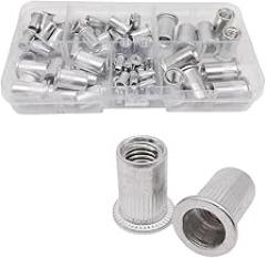 1 Box M3 M4 M5 M6 M8 US Coarse Thread UNC 304 A2-70 Stainless Steel Carbon Steel Aluminum Flat Head Rivet Nut Rivnut Kit New 2026 High for Reliable Electronic Component, Precision, Stable Performance
