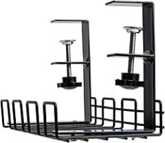 Desk Wire Storage Rack Cable Organizer Iron Wire Cable Management Shelf for Office Electronics Cord Management Tray 21cm