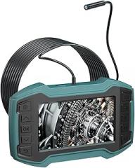 8MM Inspection Camera, Dual 1080P Lens, 6 LED Lights, Semi-Rigid Cable, IP67 Waterproof, 1700mAh, 5.0 Inch Screen(1M/3.28FT Cable)