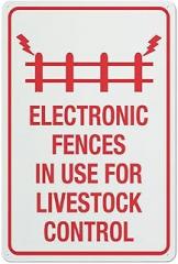 Electronic Fences In Use For Livestock Control Sign Metal Sign 12x8 Inch - Indoor/Outdoor Decorative & Safety Use