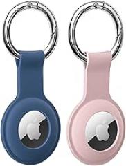 ColorCoral Classic Silicone Holder Case for AirTags Pink+Navy