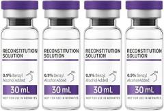 4 Pack 30ml in Crystal Clear Glass Vials Recons Solution