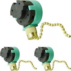 Zing Ear ZE-268S6 Pull Chain Switch 3 Speed 4 Wire 125V 6A 250V 3A Repair Kit Replacement for Ceiling Fan Wall Lights Cabinet Lamps Harbor Breeze Cord Control Nickel Plastic 3 Pack