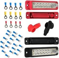 Genuine Replacement US Black & Red 12 Point Busbar Bus Bar Power Distribution Block 180A 12V DC Pair Genuine OEM Replacement