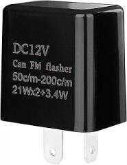 12VDC Adjustable Prong Flasher Replacement Compatible, with LED Electronic Flasher Relay for Led Turn Signal, Motorcycle LED Turn Signal Indicator, Flasher Relay (1)