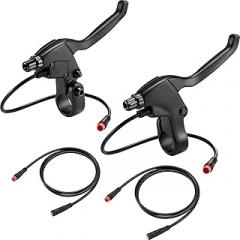Zeekpowa Ebike Brake Levers 2 Pin Connector 2 Wires Left & Right Electronic Brake Lever for Electric Bicycle E-Bike Scooter (1 Pair)