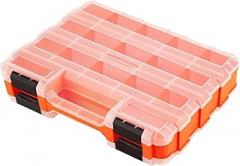 Small Parts Organizer | Double Side Parts Organizer | Portable Double-Sided 34-Compartment | Drill Bit Storage Bolt And Nut Case With Lid | For Hardware Nail Bolt Nut Socket Small Electronics