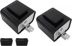 Homesweet 12V 2PCS Adjustable 2 Pin Prong Flasher Replacement Fit for LED Electronic Flasher Relay for Honda/Kawasaki Motorcycles Turn Signal Hyper Flash Relay