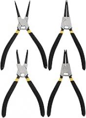 4Pcs Multifunctional Retaining Ring Pliers with Straight and Bent Jaws Steel Snap Ring Calipers for Fixing Maintenance and Electronics Repair