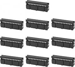 ECSiNG 10PCS 24 Pin Post Socket 2.54mm Pitch 1A 250V AC Compatible with 1.27mm Ribbon Cable for Electronic Projects