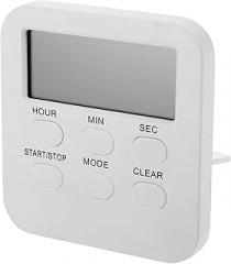 GALPADA Silent Digital Kitchen Timer with Small LCD Display, White Electronic Countdown Timer for Cooking, Classroom, and Exercise Use, Battery Not Included