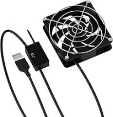 USB 5V Powered 8cm Cooling Fan with Temperature Control for Electronics Including Routers and Consoles Adjustable Temperature Fan