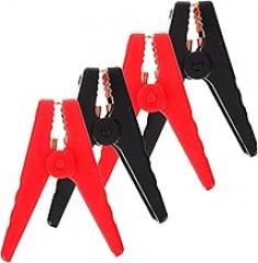 4pcs Jumper Clamps for Car Alligator Clip Boost Clamp Versatile for Emergency Power Supply Ignition Conductor Grooved Design for Secure Connection