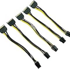 5PCS 20CM SATA to 6pin Graphics Card Power Cable SATA 15pin to 6pin PCIe PCI-E PCI Adaptier Povver Suppli for Miner Mining New 2026 High for Reliable Electronic Component