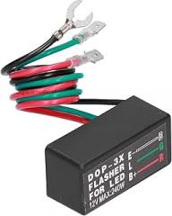 DOP3X Electronic LED Flasher Relay for Car and Motorcycle Turn Signals 12VDC 20A Compact Design Easy Installation Fixes Hyper Flashing Issues