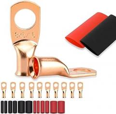 150 Pcs of Copper Wire Lugs Battery Cable Ends Terminal Connectors Assortment Kit