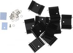 40pcs Aluminum Heat Sink Fins with Insulator Pads and Screws for Mosfet Voltage Regulator Semiconductor Cooling Kit, Metal Radiator for Electronics Thermal Management Random Color