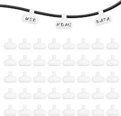 40Pcs Write On Wire Labels, White Hook and Loop Cable Labels Cord Tags for Classify Identification 1.5'' x 0.71'' Wire Tags for Electronics, and Computers Cable Management