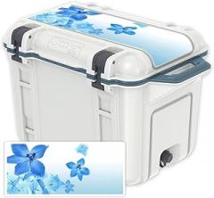 MightySkins (Cooler Not Included) Skin Compatible with OtterBox Venture 45 qt Cooler Lid - Blue Flowers | Protective, Durable, and Unique Vinyl Decal wrap Cover | Easy to Apply | Made in The USA