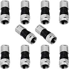 ZCZQC 10PCS RG6 Coaxial Connectors 75-5 F Head Compression Weatherproof Compatible with RG6 Double Triple and Quad Shielded Cables for Medical Equipment Wireless Networks and Electronic Instruments