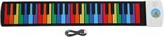 Roll Up Piano 49 Keys Portable Electronic Keyboard with 47 Tones 128 Rhythms and USB Charging for Beginners