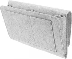 Ciieeo Felt Bedside Organizer Bag Portable Hanging Storage Pouch Gray Felt Case for Remote Control Electronics Accessories Bedside Storage Solution
