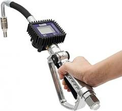 DHBREK Oil Control Valve Gun Heavy Duty Air Operated Oil Transfer Pump with Electronic Meter & Flow Measurement - Ideal for Factory and Gas Station Pipeline Fluids