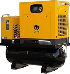 DAVV PM Variable Frequency Drive Rotary Screw Air Compressor - 20HP/ 15KW - 81CFM/ 125PSI - 230 V/ 3-Phase/ 60Hz - 80 Gallon ASME Tank All-in-One Side Industrial Air Compressed System