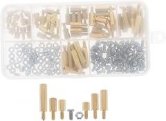 Brass Standoff Kit 180-Piece Motherboard Screw Assortment for PCB Mounting and Repair Compatible Electronic Projects