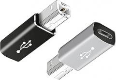 USB Type C Female to USB2.0 B Male Printer Adapter Converter USB-C Female to MIDI Male Connector for MIDI Electric Piano Laptop Type-C Device 2pcs