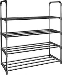 Shoe Rack for Entryway Black Metal Shoe Rack Multipurpose Storage Shelf Hold Clothes Towels Electronics and More Not Easy to Rust Storage Shoe Shelf Organizer (Size : 1) ()