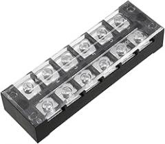 6 Positions Dual Rows 600V 45A Terminal Strip Blocks Barrier Screws (with Cover), [for Wires Connecting, Electronic Circuits] - 1 Pack/Black/TB-4506L