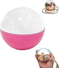 Crystal Ball with Electronic Display, 2.7inch Custom Light-Up Sphere, Personalized Digital Memory Display, Uploadable Videos & Photos, Customized Gift for Anniversary, Birthday, Wedding (Pink)