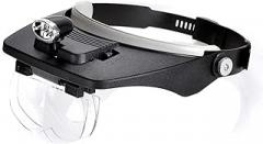 Dental Loupes, Light Illuminated Magnifier, Headband Magnifier with 4 Different Lenses, for Close Work, Jewellery Loupe, Watch Crafts Sewing Electronic Repair, Magnif