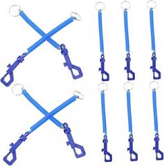 Beaupretty 10Pcs Blue Plastic Spring Spiral Keyring Durable Bag Pendant Decoration for Keys Tools USB Drives and Electronics Accessories