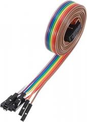 MECCANIXITY 1 Pcs IDC Rainbow Wire Flat Ribbon Cable FC-Female to 8P 39.3 Inch Length 2.54mm Pitch Breadboard Jumper Wires for Electronic Projects