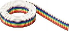 DMiotech 1 Pack 9P IDC Wire Flat Rainbow Ribbon Cable 3.3 Ft Length 1.27mm Pitch Breadboard Jumper Wires for Electronic Projects