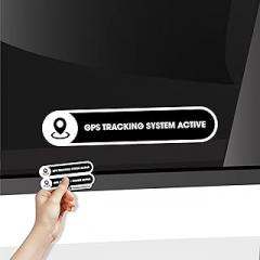 Small 2 Pack GPS Tracking System Stickers | GPS Active Sign for Cars | Car Window Sticker Sign | Glossy 5x1 Inches Waterproof Decal | Tracking System in Use | Anti Theft Security Sticker (Small)