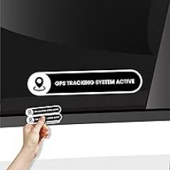 Small 2 Pack GPS Tracking System Stickers | GPS Active Sign for Cars | Car Window Sticker Sign | Glossy 5x1 Inches Waterproof Decal | Tracking System in Use | Anti Theft Security Sticker (Small)